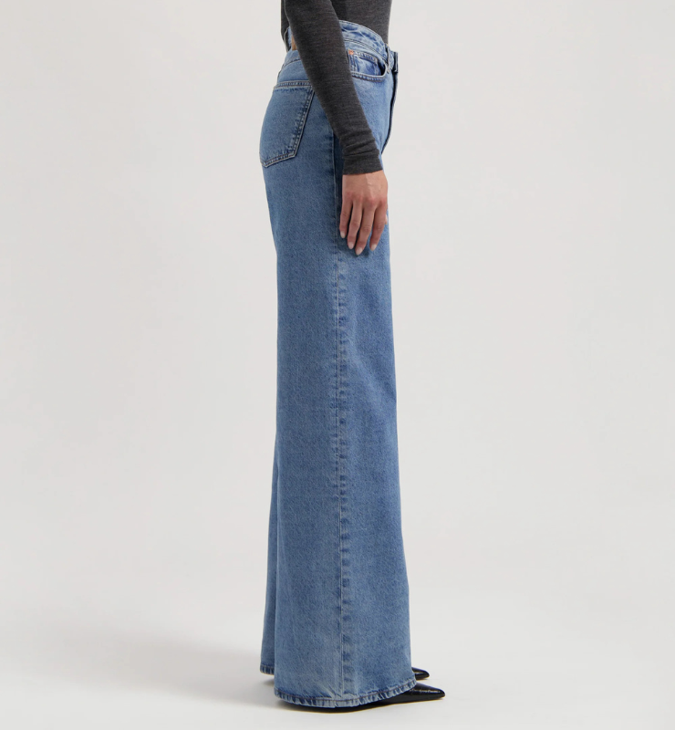 Jeans Donna vita alta palazzo in Cotone Biologico e Riciclato
