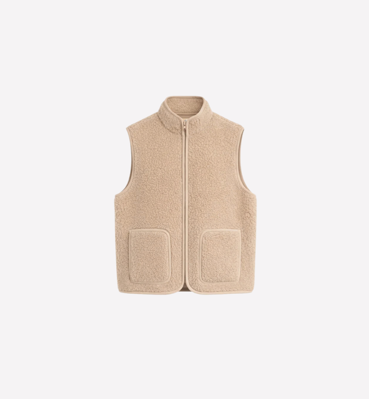 Gilet in pile di Lana Unisex con cerniera