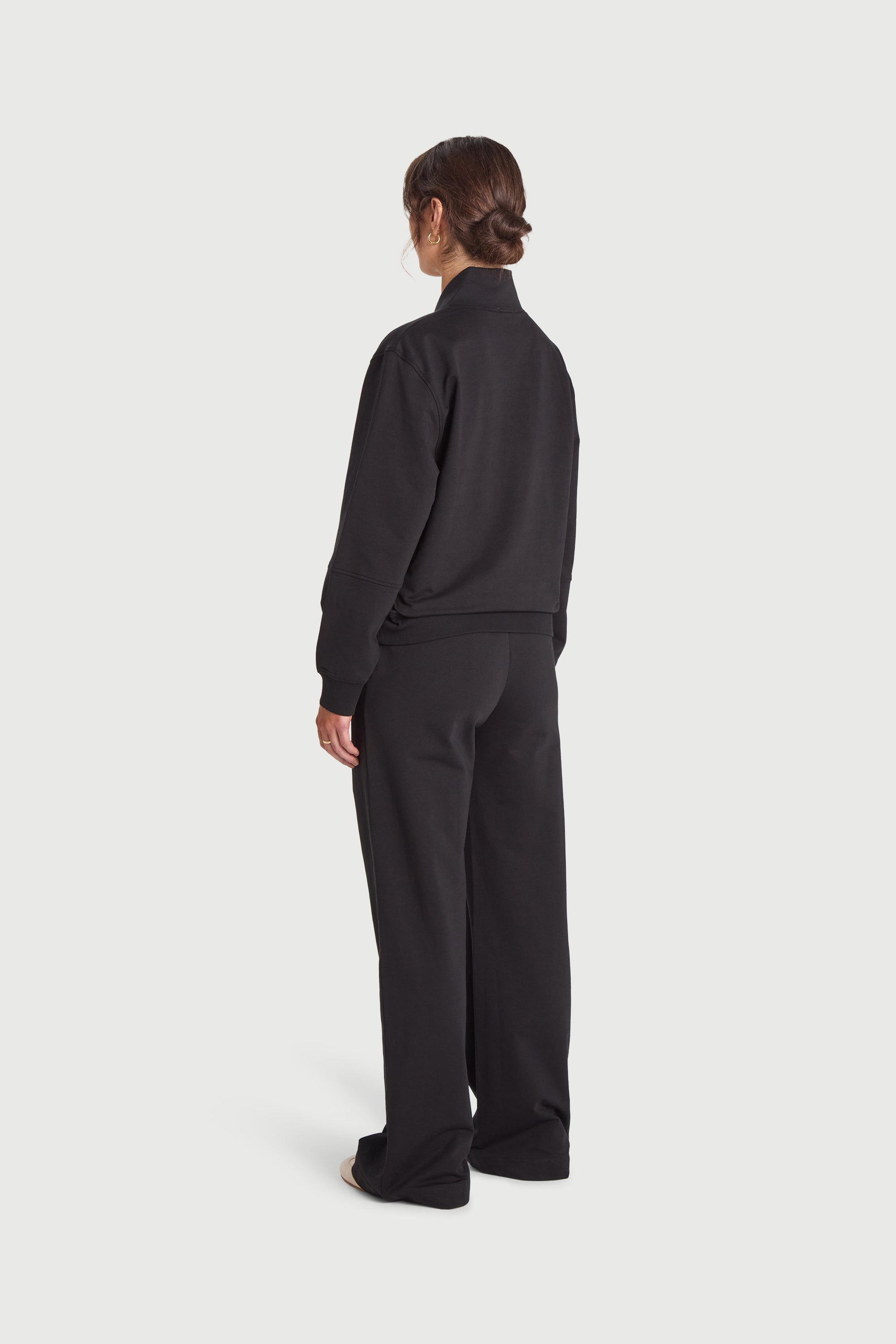 Felpa collo alto in Cotone Biologico con Half Zip