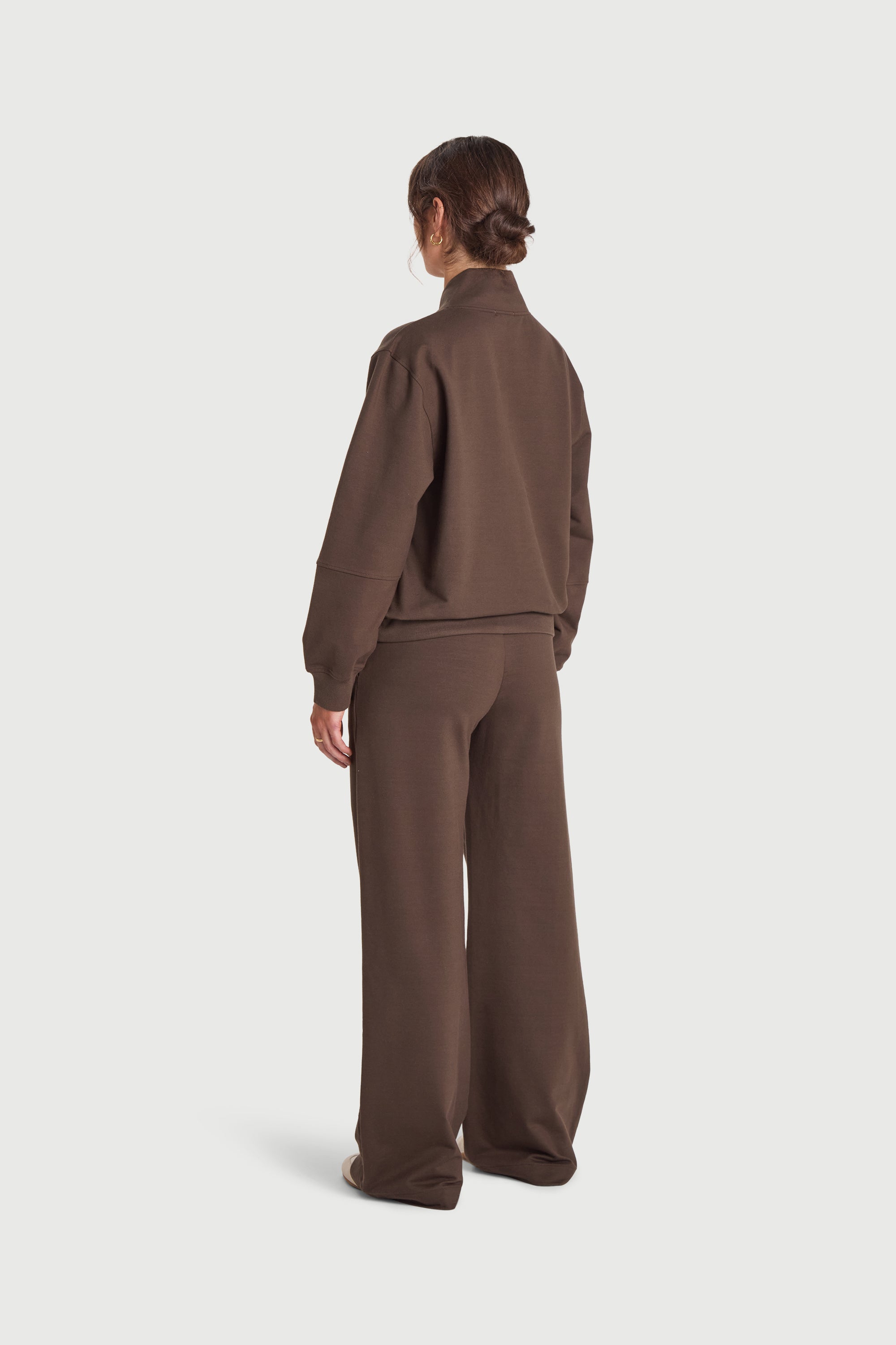 Felpa collo alto in Cotone Biologico con Half Zip