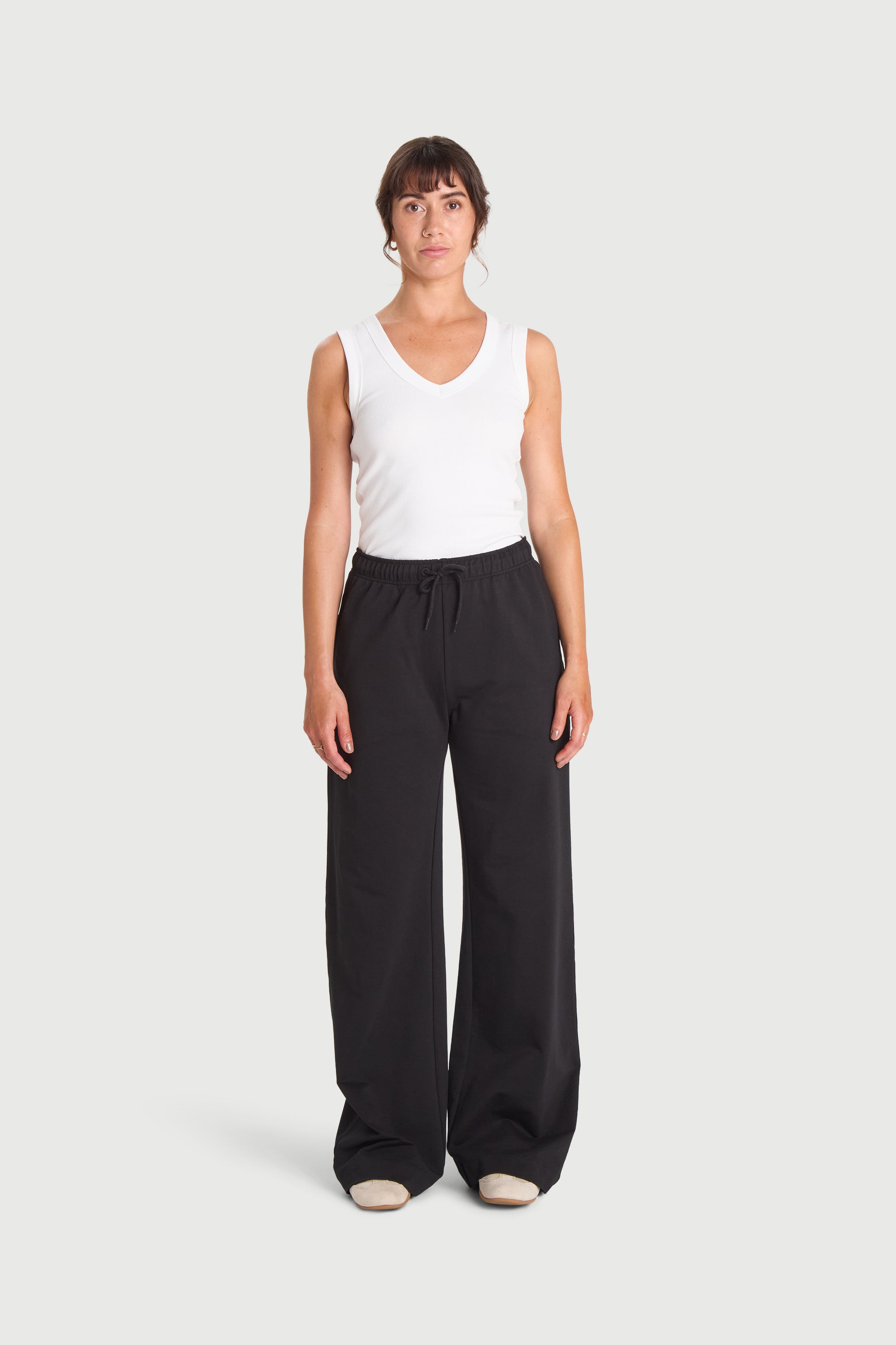 Pantaloni palazzo felpa in Cotone Biologico