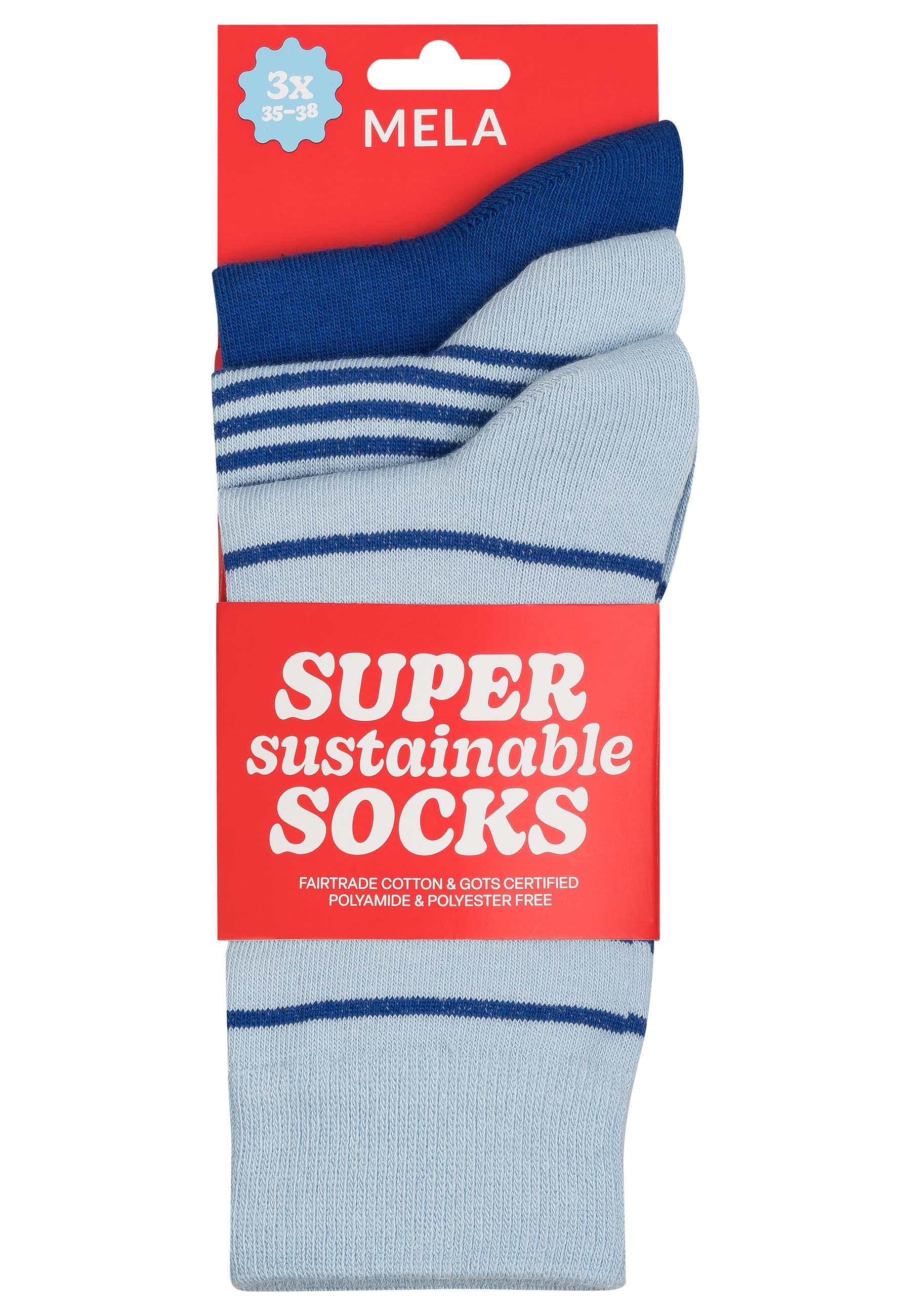3 Pack Calzini Basic in Cotone Biologico Fairtrade