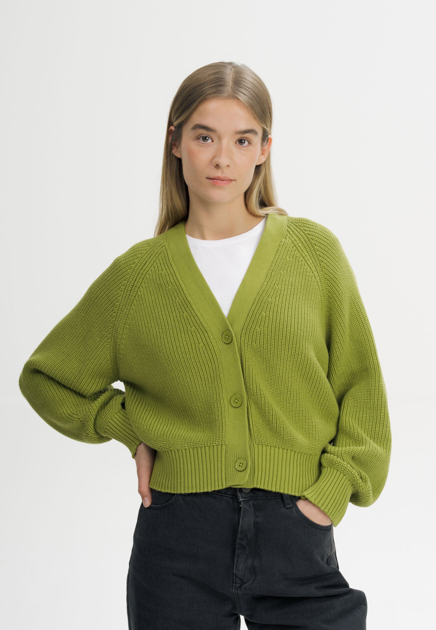 Cardigan in Maglia 100% cotone organico