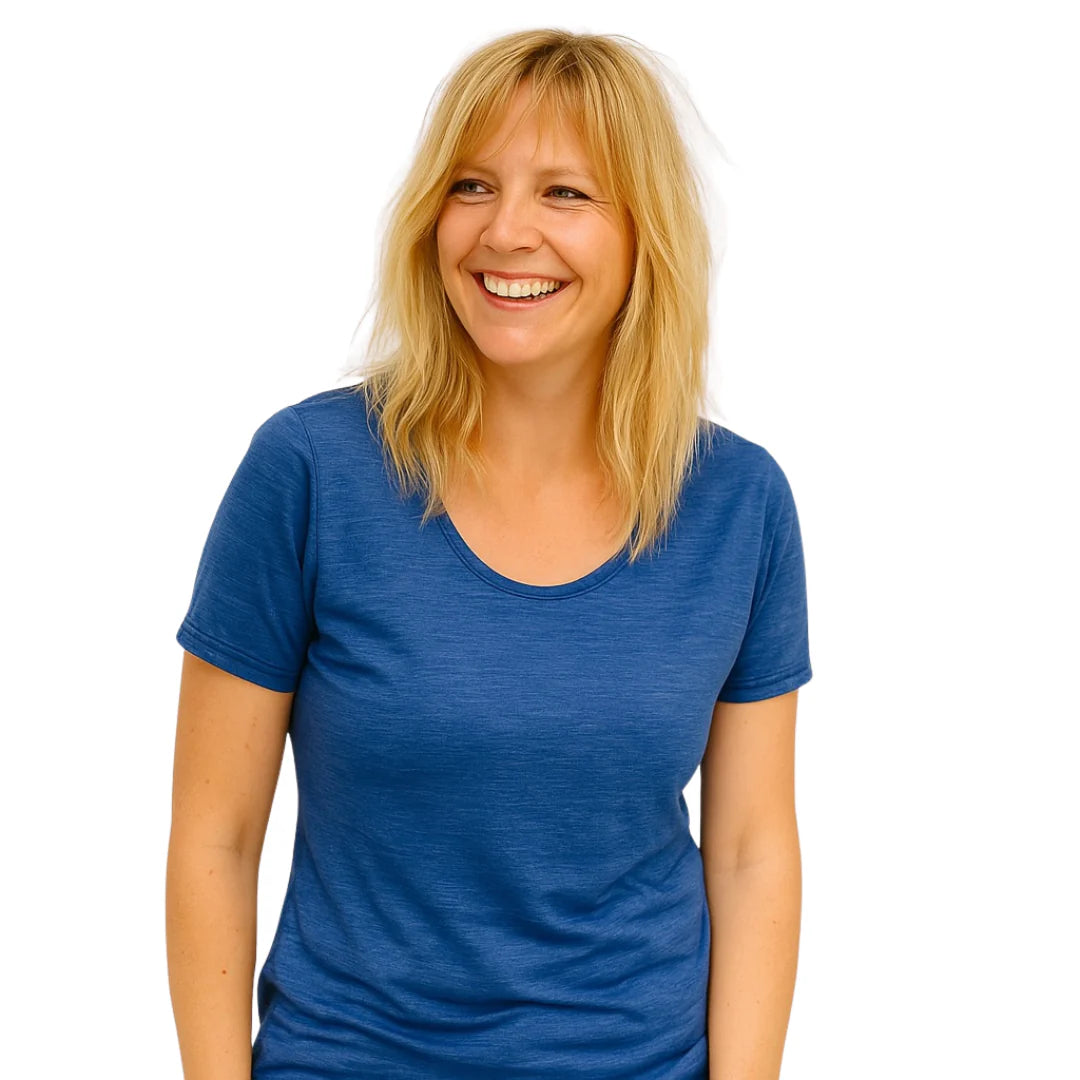 T-shirt Donna in Lana Merino Bio e Seta di Gelso