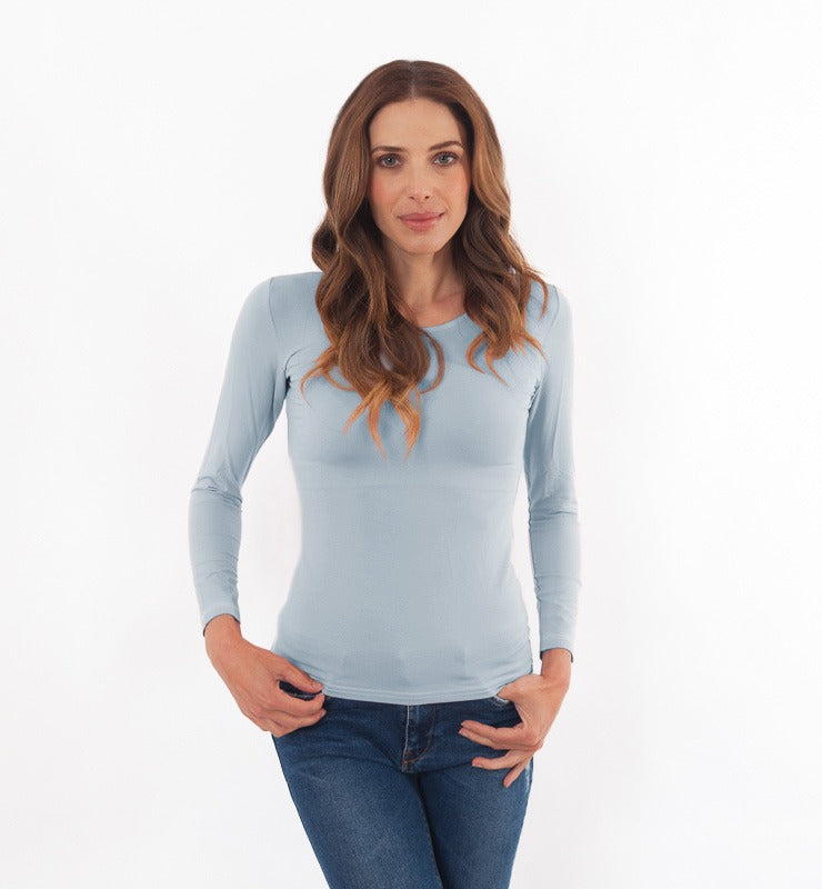 Langärmliger TENCEL™-Pullover mit Rundhalsausschnitt