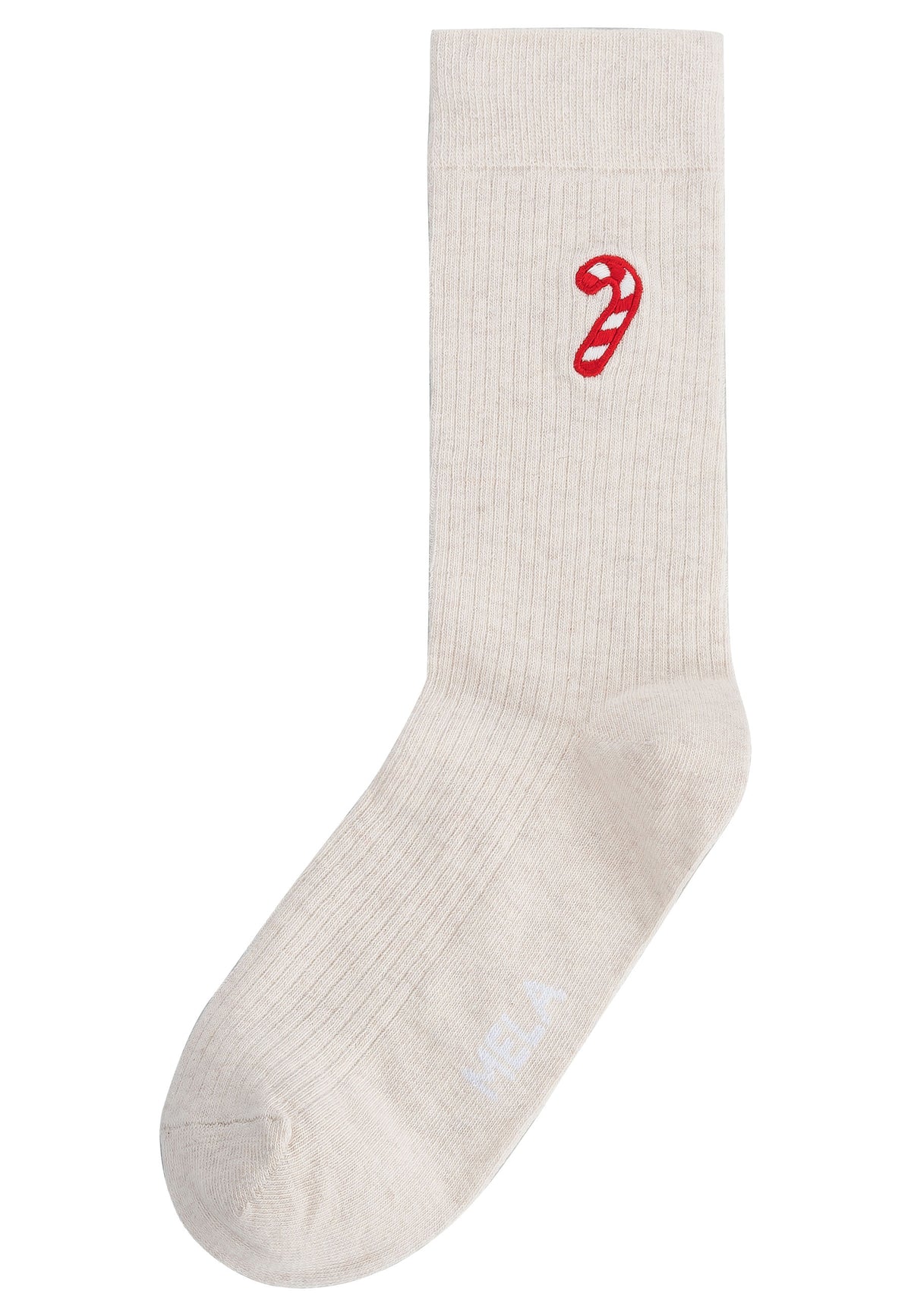 GOTS organic cotton mid-calf embroidered socks