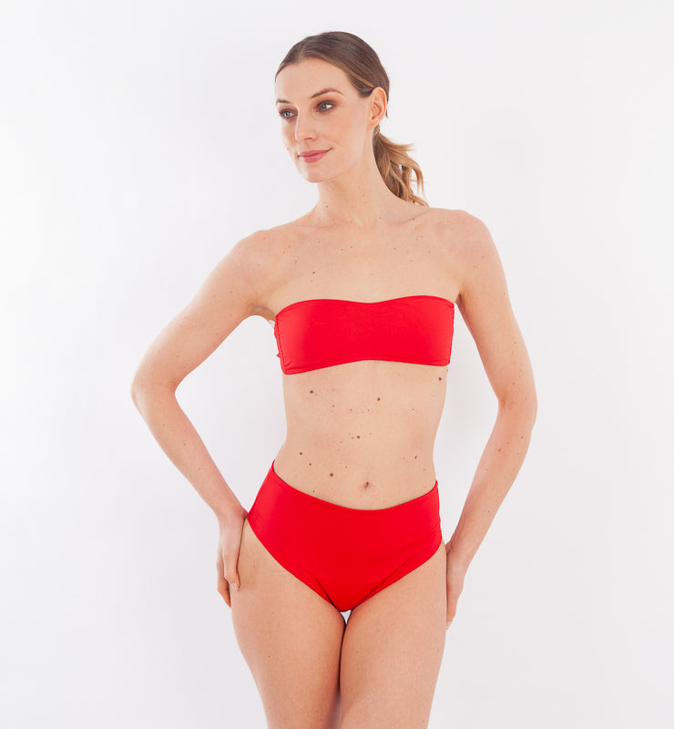 Bandeau-Badeanzugoberteil mit Körbchen aus recyceltem Stoff