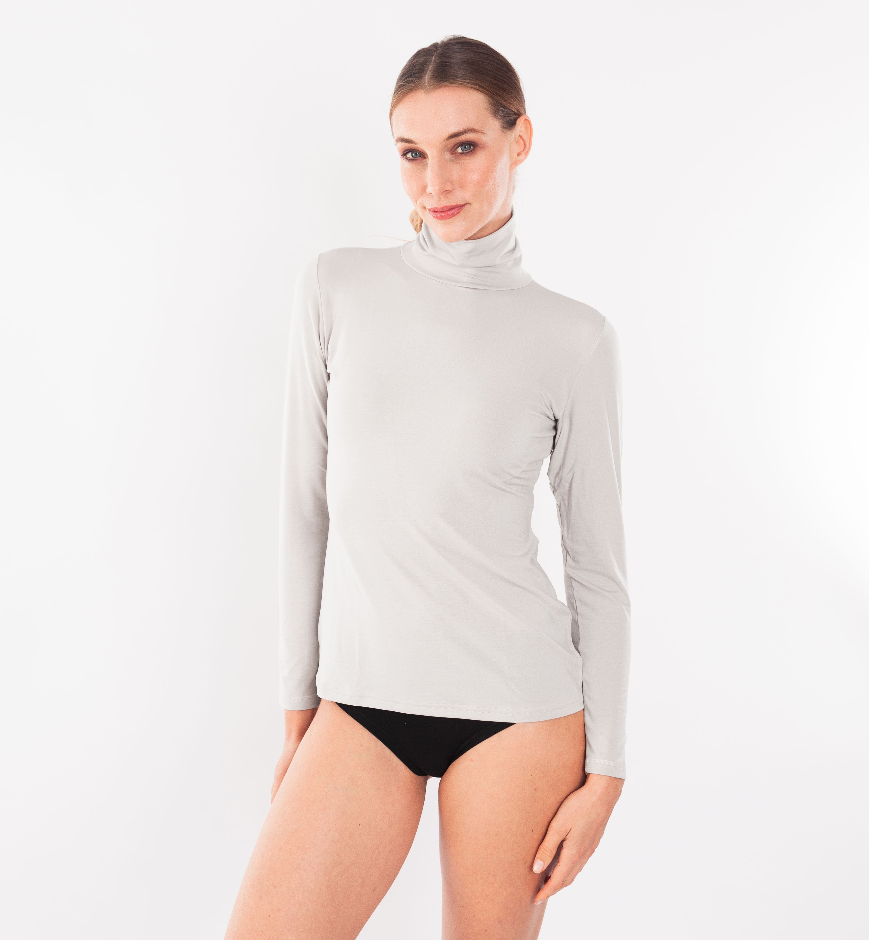 Langärmliger Rollkragenpullover aus TENCEL™