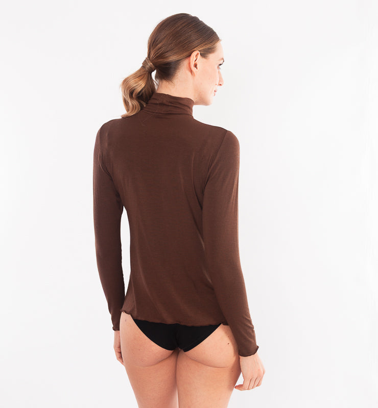 Langärmliger Rollkragenpullover aus TENCEL™-Kaschmir