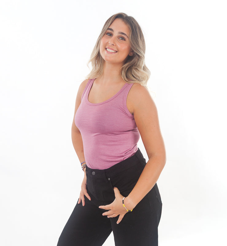 Canotta Donna in Lana Merino Bio e Seta di Gelso