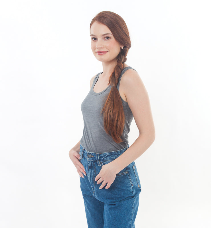 Canotta Donna in Lana Merino Bio e Seta di Gelso