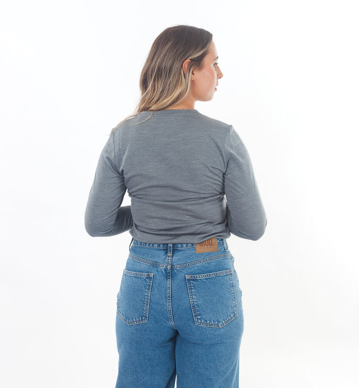 Maglia manica lunga donna in Lana Merino Bio e Seta di Gelso