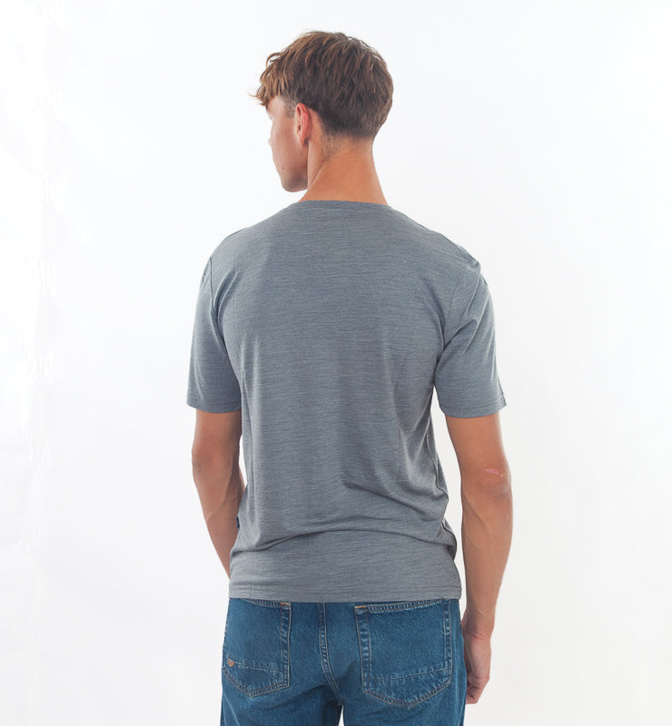 T-shirt Uomo in Lana Merino Bio e Seta di Gelso