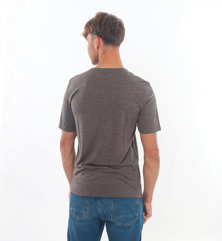 T-shirt Uomo in Lana Merino Bio e Seta di Gelso