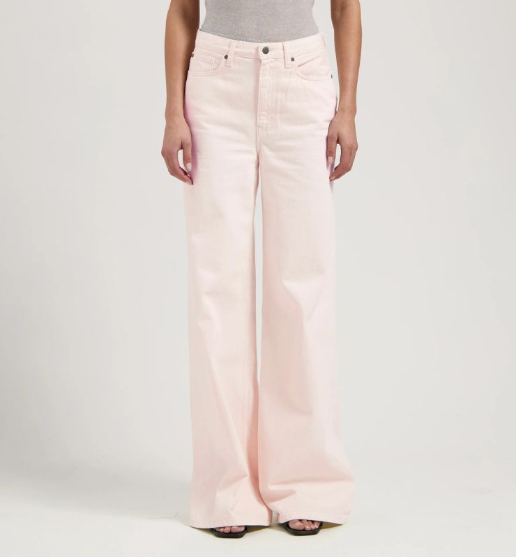Jeans Donna vita alta palazzo in 100% Cotone Bio