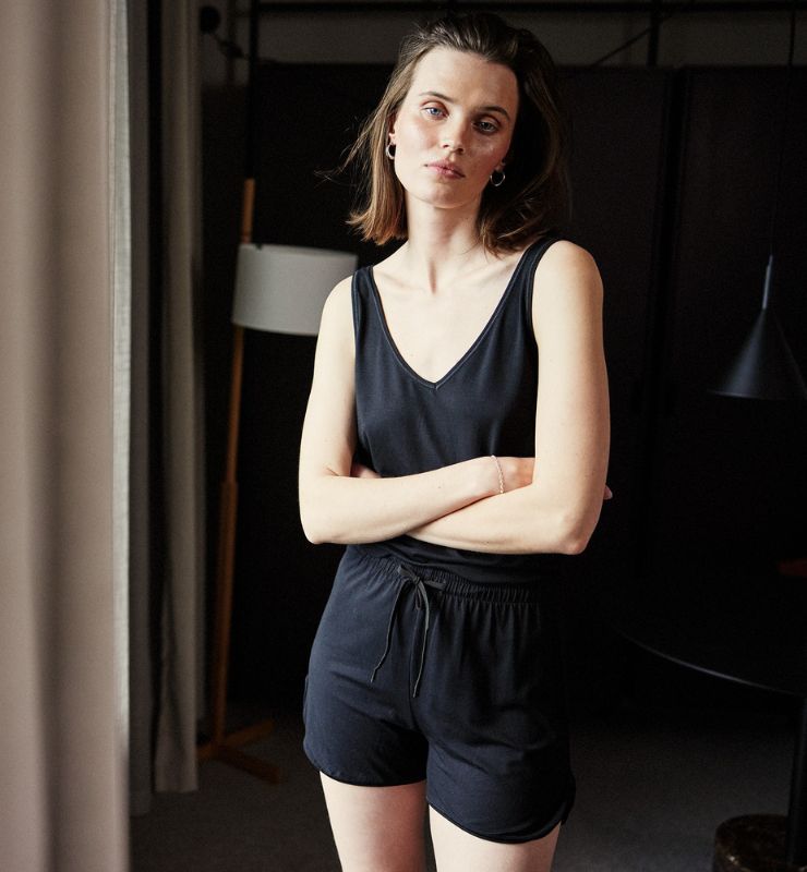 Kurzer Pyjama aus Tencel™-Seide