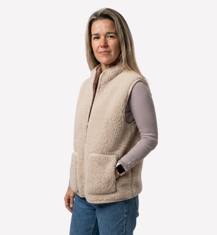 Gilet in pile di Lana Unisex con cerniera