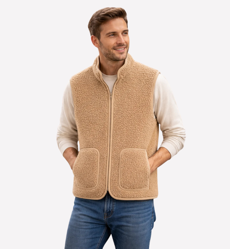Gilet in pile di Lana Unisex con cerniera