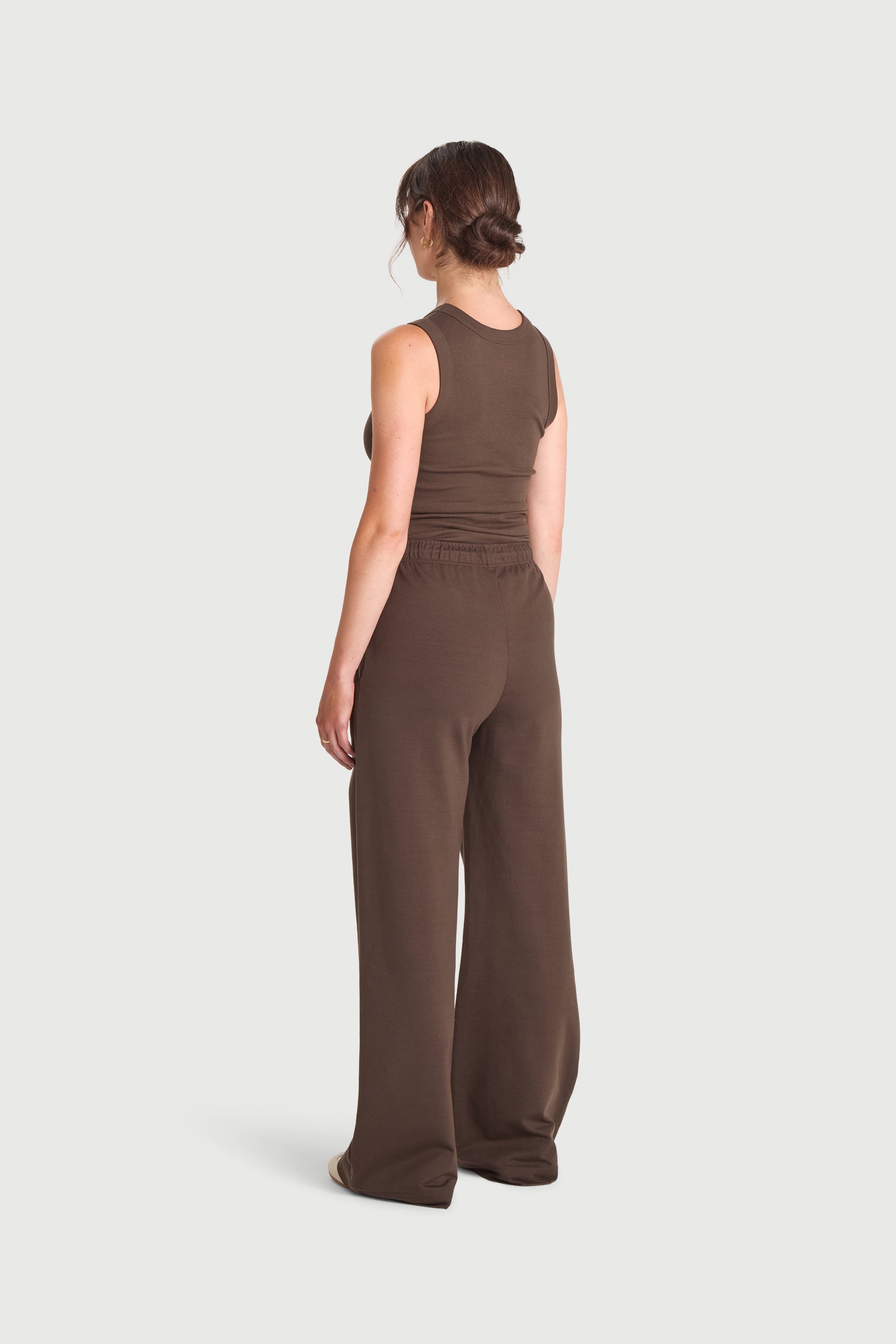 Pantaloni palazzo felpa in Cotone Biologico