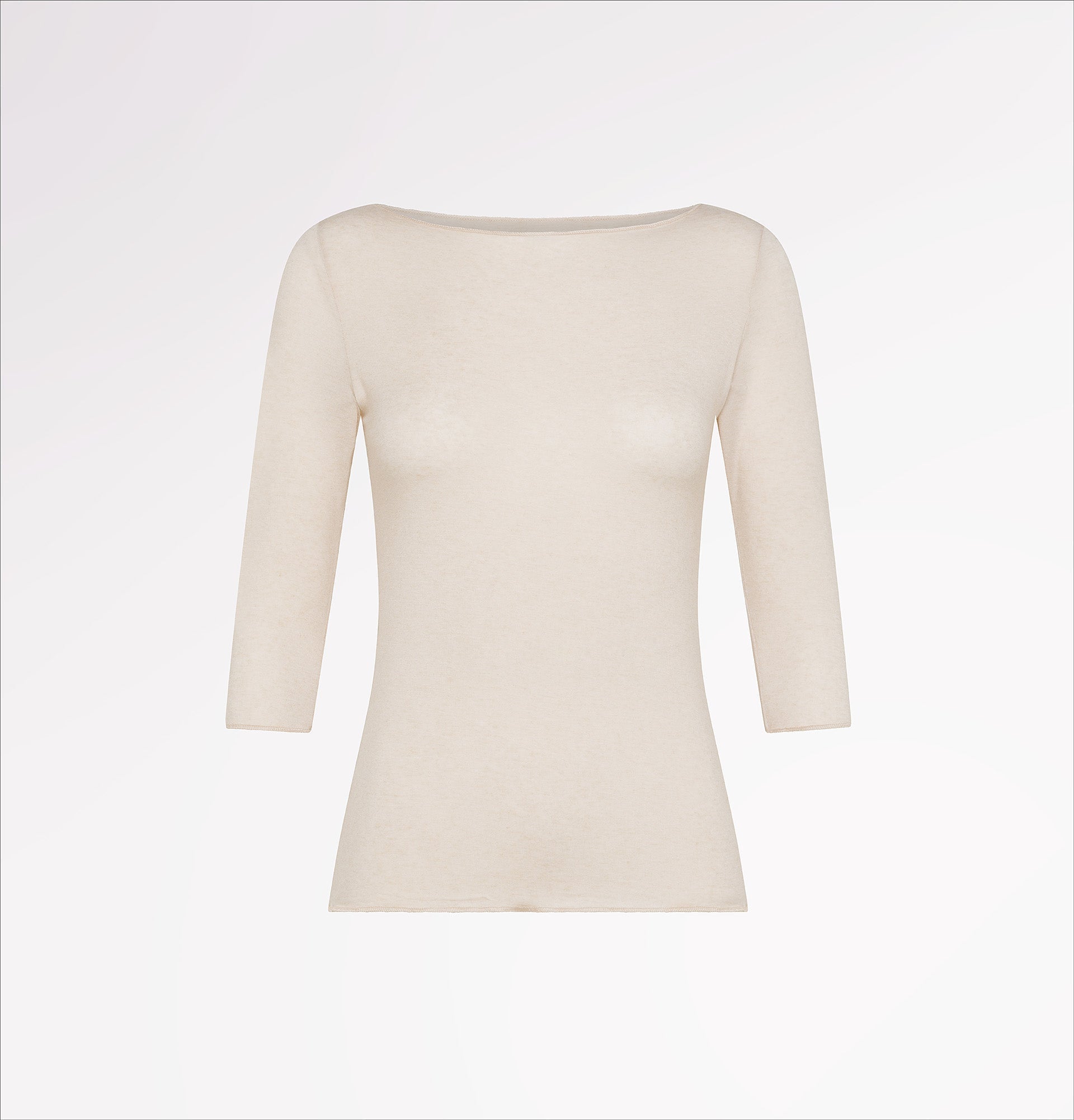 Maglia scollo barchetta in TENCEL™ cashmere a manica tre quarti - CASAGIN