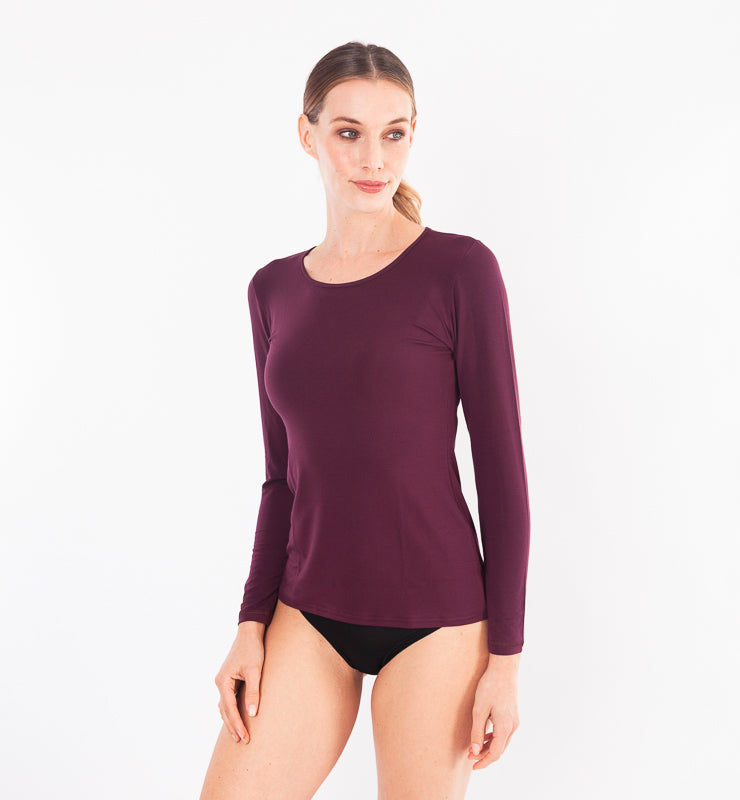 TENCEL™ crew neck long sleeve sweater