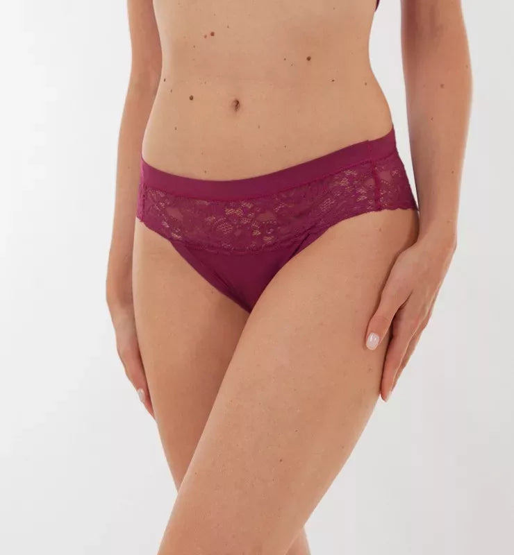 Slip midi in tessuto naturale e pizzo biodegradabile - CASAGIN