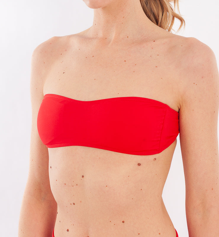 Bandeau-Badeanzugoberteil mit Körbchen aus recyceltem Stoff