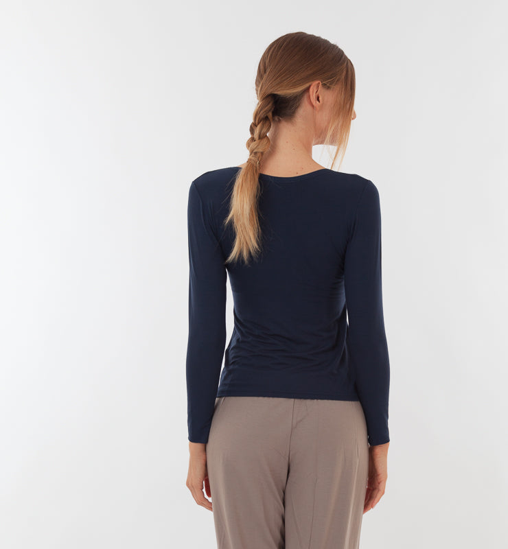TENCEL™ crew neck long sleeve sweater
