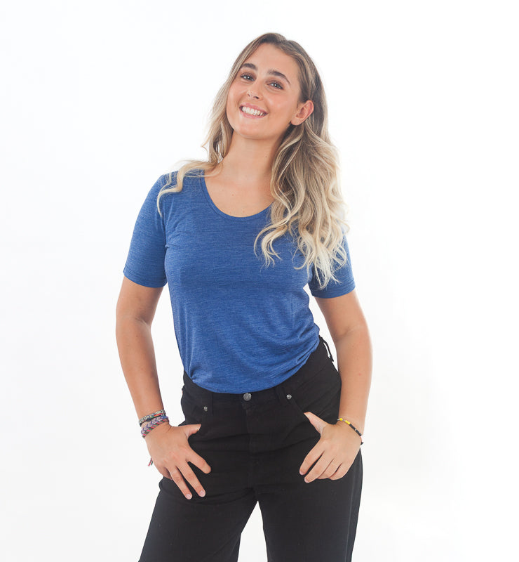 T-shirt Donna in Lana Merino Bio e Seta di Gelso