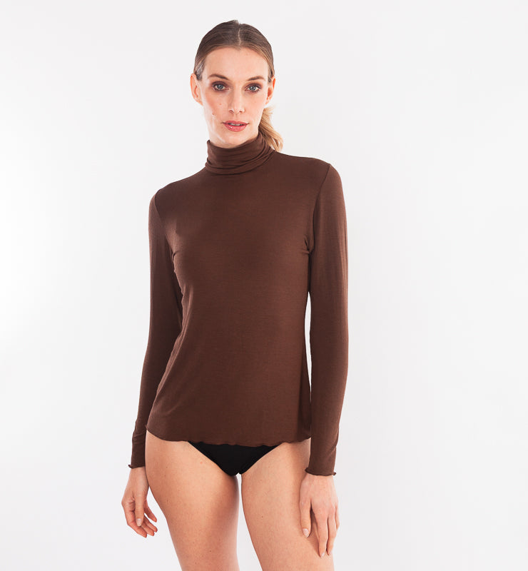 Langärmliger Rollkragenpullover aus TENCEL™-Kaschmir