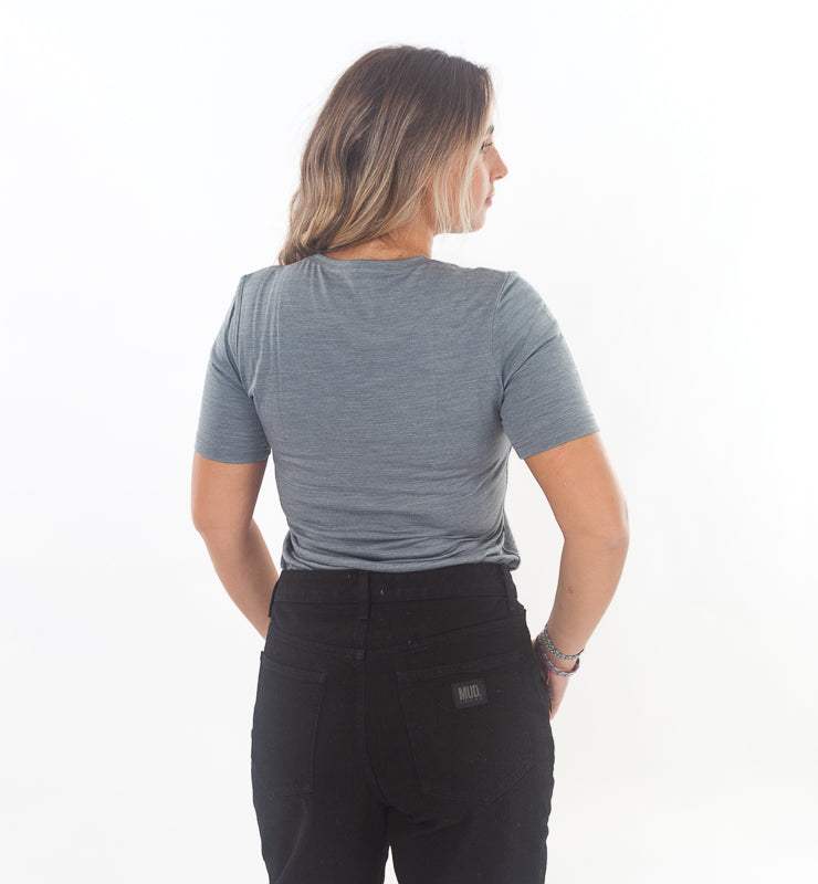 T-shirt Donna in Lana Merino Bio e Seta di Gelso
