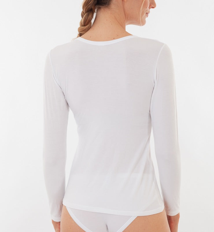 TENCEL™ crew neck long sleeve sweater