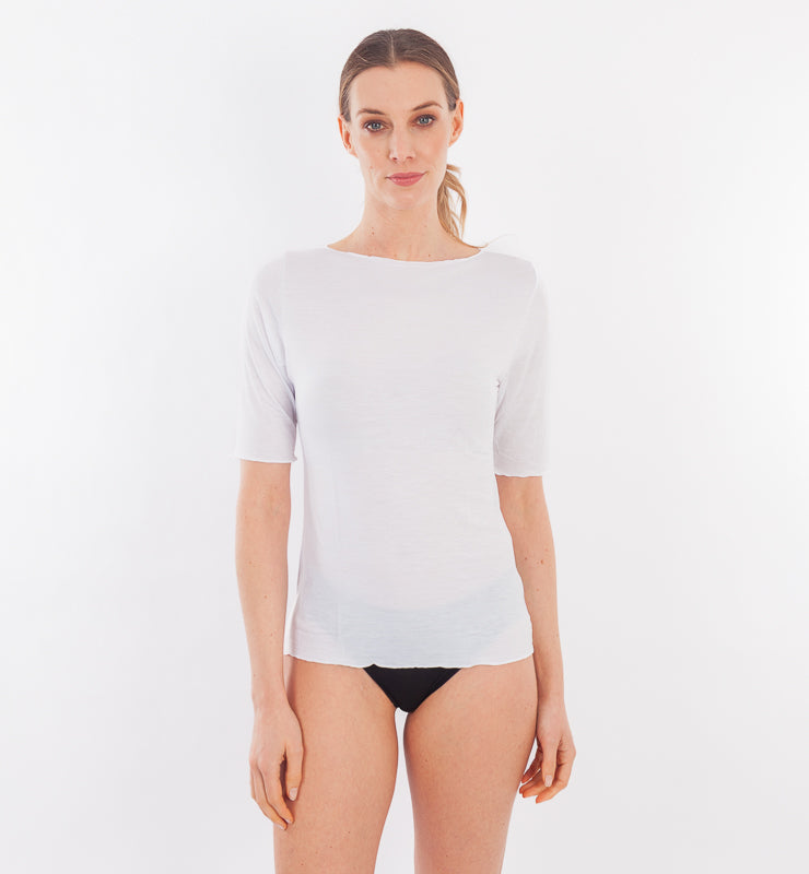 Maglia in Fibra di Bamboo Scollo a Barchetta