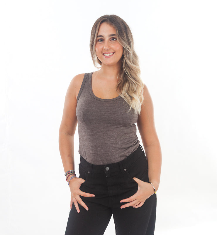Canotta Donna in Lana Merino Bio e Seta di Gelso