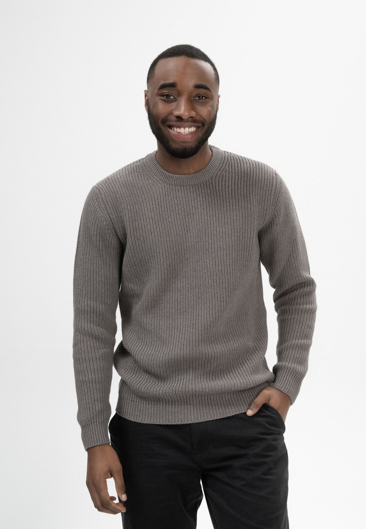 GOTS Organic Cotton Men's Sweater – Mock Neck and Zip