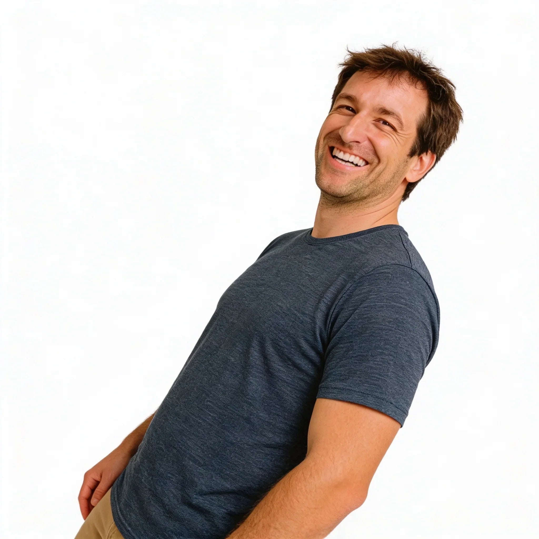 T-shirt Uomo in Lana Merino Bio e Seta di Gelso
