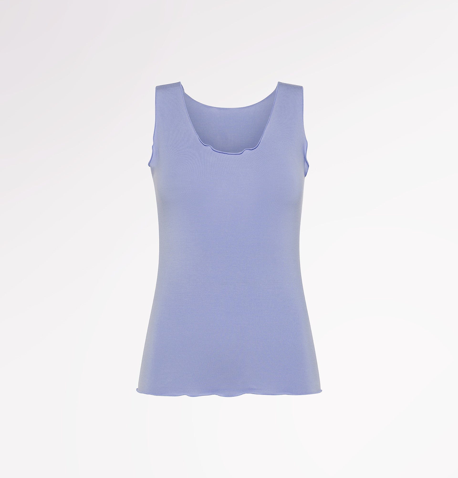 TENCEL™ wide shoulder ruffle tank top