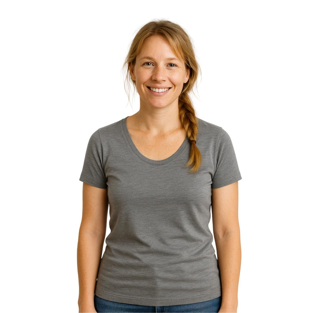 T-shirt Donna in Lana Merino Bio e Seta di Gelso